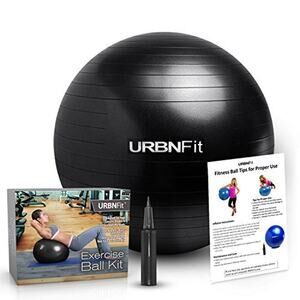 NWT URBNFit Exercise Ball-Anti-Burst Swiss Balance Ball Quick Pump–26 Inch-Black